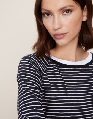 Organic-Cotton Stripe Double-Layer Top | Tops & Blouses | The White ...