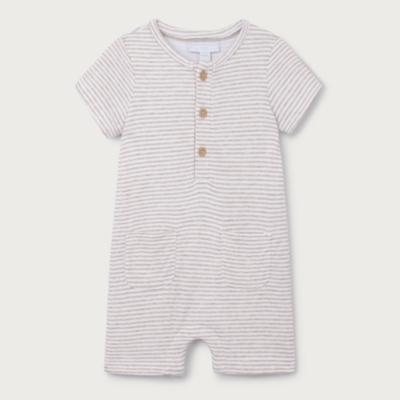 Organic Cotton Stripe Jersey Romper (0–2yrs)