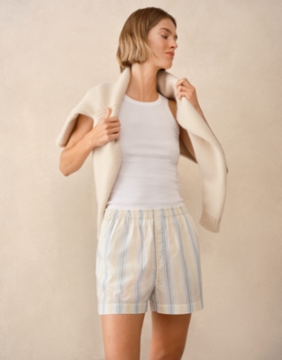 Organic Cotton Stripe Relaxed Boxer Shorts