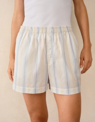 Organic Cotton Stripe Relaxed Boxer Shorts