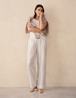 Organic Cotton Stripe Relaxed Pull-On Trousers
