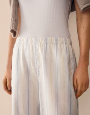 Organic Cotton Stripe Relaxed Pull-On Trousers
