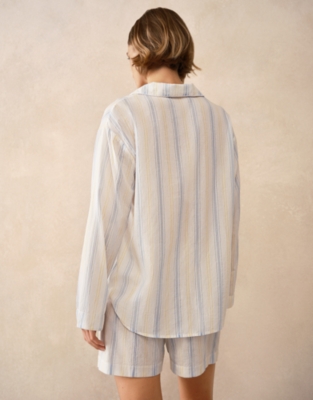 Organic Cotton Stripe Relaxed Pyjama Shirt