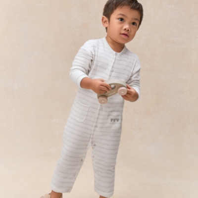 Organic Cotton Stripe Romper (0–24mths)