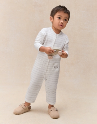 Organic Cotton Stripe Romper (0–24mths)