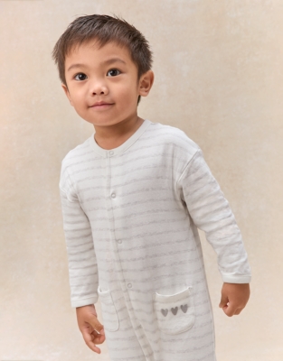 Organic Cotton Stripe Romper (0–24mths)