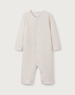 Organic Cotton Stripe Sleepsuit (0–24mths)