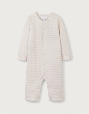 Organic Cotton Stripe Sleepsuit (0–9mths)