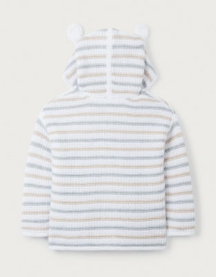 Organic Cotton Stripe Textured Hooded Cardigan (0–24mths)