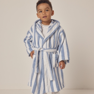 Organic Cotton Stripe Towelling Robe (1–12yrs)