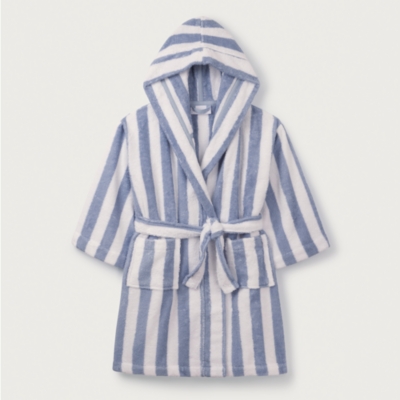 Organic Cotton Stripe Towelling Robe (1–12yrs)
