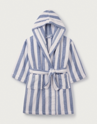 Organic Cotton Stripe Towelling Robe (1–12yrs)