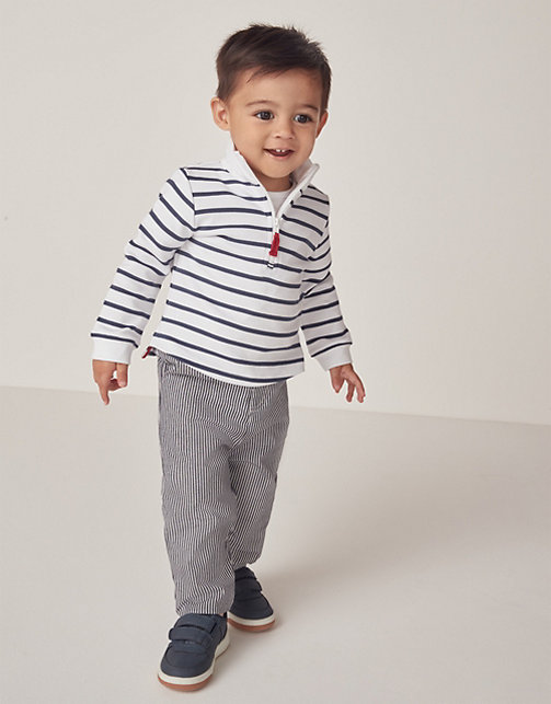 Organic Cotton Stripe Twill Pants (0–18mths) | Baby Boys | The White  Company US