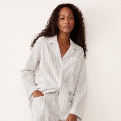 Organic Cotton Stripe Voile Pyjama Set