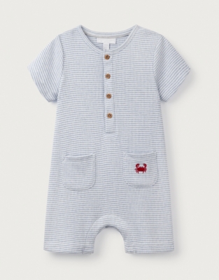 Organic Cotton Striped Crab Romper (0–24mths)