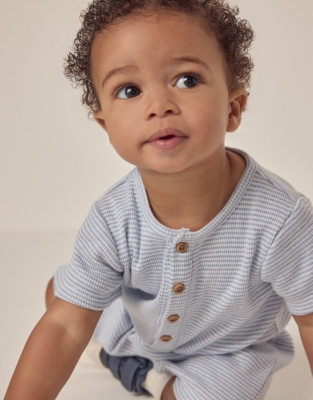 Organic Cotton Striped Crab Romper (0–24mths)