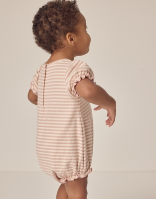 Organic Cotton Striped Frill Romper (0–24mths)