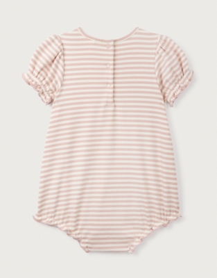 Organic Cotton Striped Frill Romper (0–24mths)