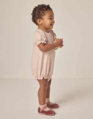 Organic Cotton Striped Frill Romper (0–24mths)
