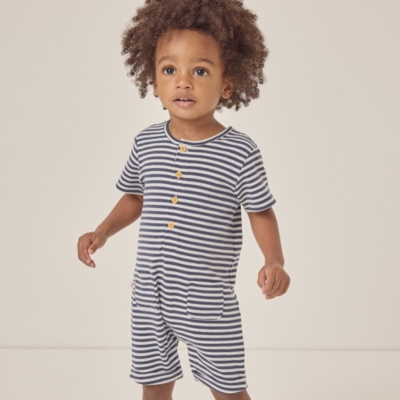 Organic Cotton Striped Jersey Romper (0–24mths)