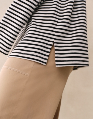 Organic Cotton Striped Oversized Jersey Top