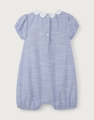 Organic Cotton Striped Petal Collar Shortie (0–24mths)