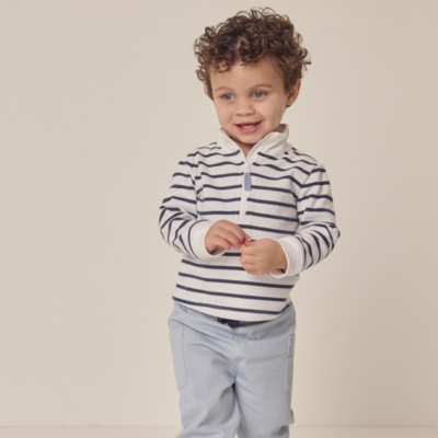 Organic Cotton Striped Rugby Shirt & Pants Set (0–18mths)