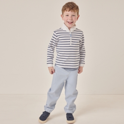 Organic Cotton Striped Rugby Shirt & Pants Set (18mths–6yrs)