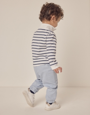 Organic Cotton Striped Rugby Shirt & Trousers Set (0–18mths)