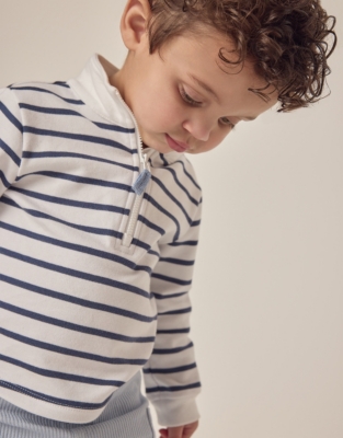 Organic Cotton Striped Rugby Shirt & Trousers Set (0–18mths)