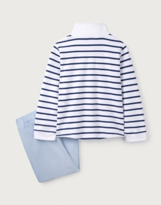 Organic Cotton Striped Rugby Shirt & Trousers Set (18mths–6yrs)