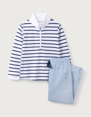 Organic Cotton Striped Rugby Shirt & Trousers Set (18mths–6yrs)