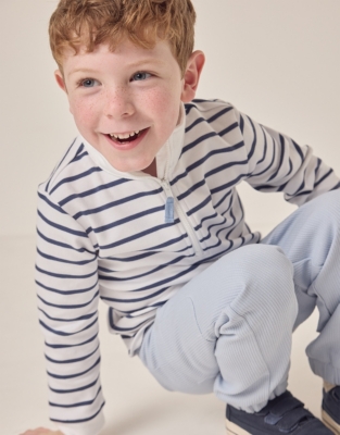Organic Cotton Striped Rugby Shirt & Trousers Set (18mths–6yrs)