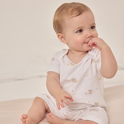 Organic Cotton Sunny Kimbo Elephant Shortie (0–9mths)
