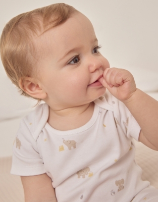 Organic Cotton Sunny Kimbo Elephant Shortie (0–9mths)
