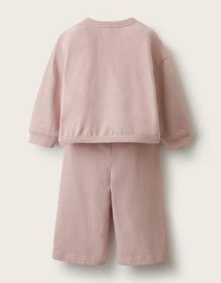 Organic Cotton Sweatshirt & Wide Leg Joggers Set (0–4yrs)