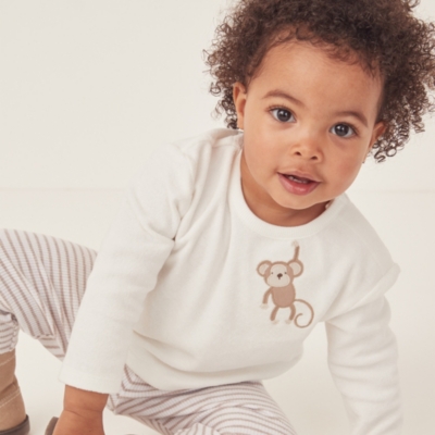 Organic Cotton Terry Little Monkey Sweatshirt & Leggings Set (0–18mths)