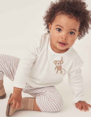 Organic Cotton Terry Little Monkey Sweatshirt & Leggings Set (0–18mths)