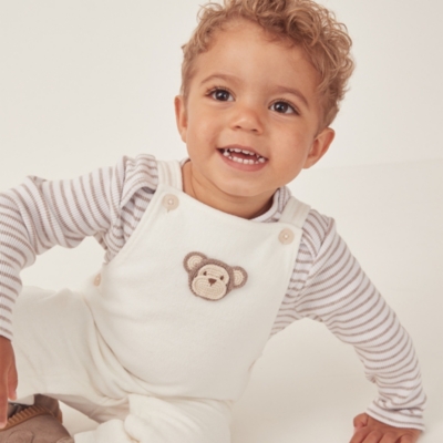 Organic Cotton Terry Little Monkey Top & Dungarees Set (0–18mths)