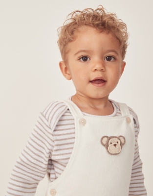 Organic Cotton Terry Little Monkey Top & Dungarees Set (0–18mths)