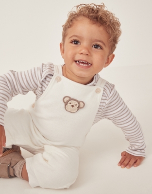 Organic Cotton Terry Little Monkey Top & Dungarees Set (0–18mths)