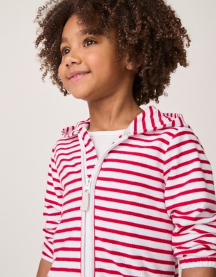 Organic Cotton Terry Stripe Zip Hoodie, Sun T-Shirt & Short Set (18mths–6yrs)