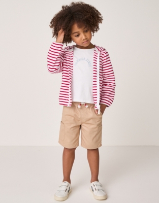 Organic Cotton Terry Stripe Zip Hoodie, Sun T-Shirt & Short Set (18mths–6yrs)