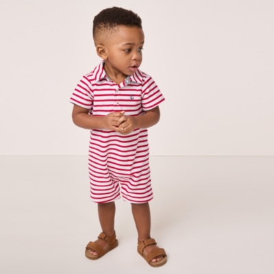 Organic Cotton Terry Striped Romper (0–24mths)