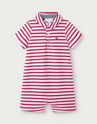 Organic Cotton Terry Striped Romper (0–24mths)
