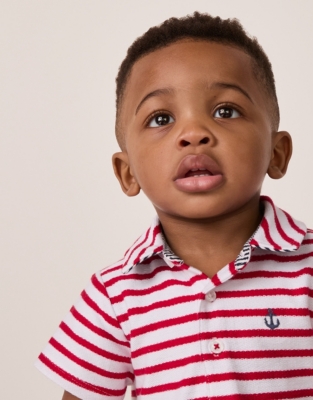 Organic Cotton Terry Striped Romper (0–24mths)