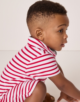 Organic Cotton Terry Striped Romper (0–24mths)