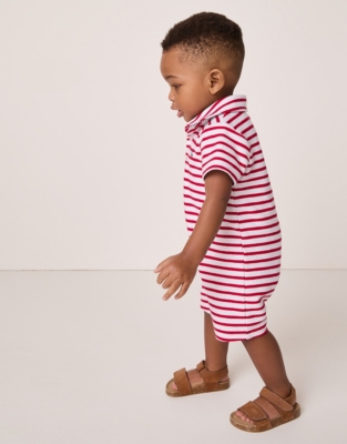 Organic Cotton Terry Striped Romper (0–24mths)