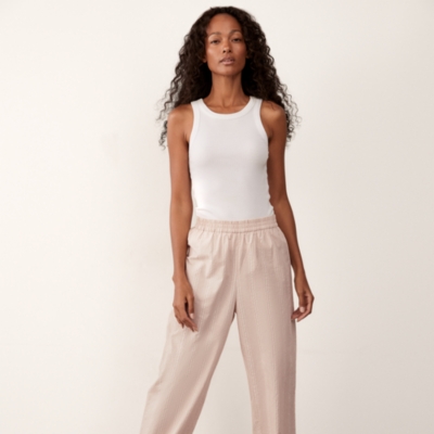 Organic Cotton Textured Stripe Pyjama Bottoms