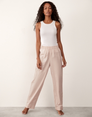 Organic Cotton Textured Stripe Pyjama Bottoms
